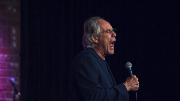 The veteran comedian in “Robert Klein Still Can’t Stop His Leg.” | COURTESY: FALCO INK. 