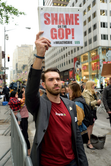 On the day the House Republicans voted to repeal President Barack Obama's Affordable Care Act, one protester offers his view. | DONNA ACETO